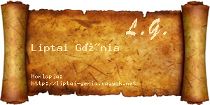 Liptai Génia névjegykártya